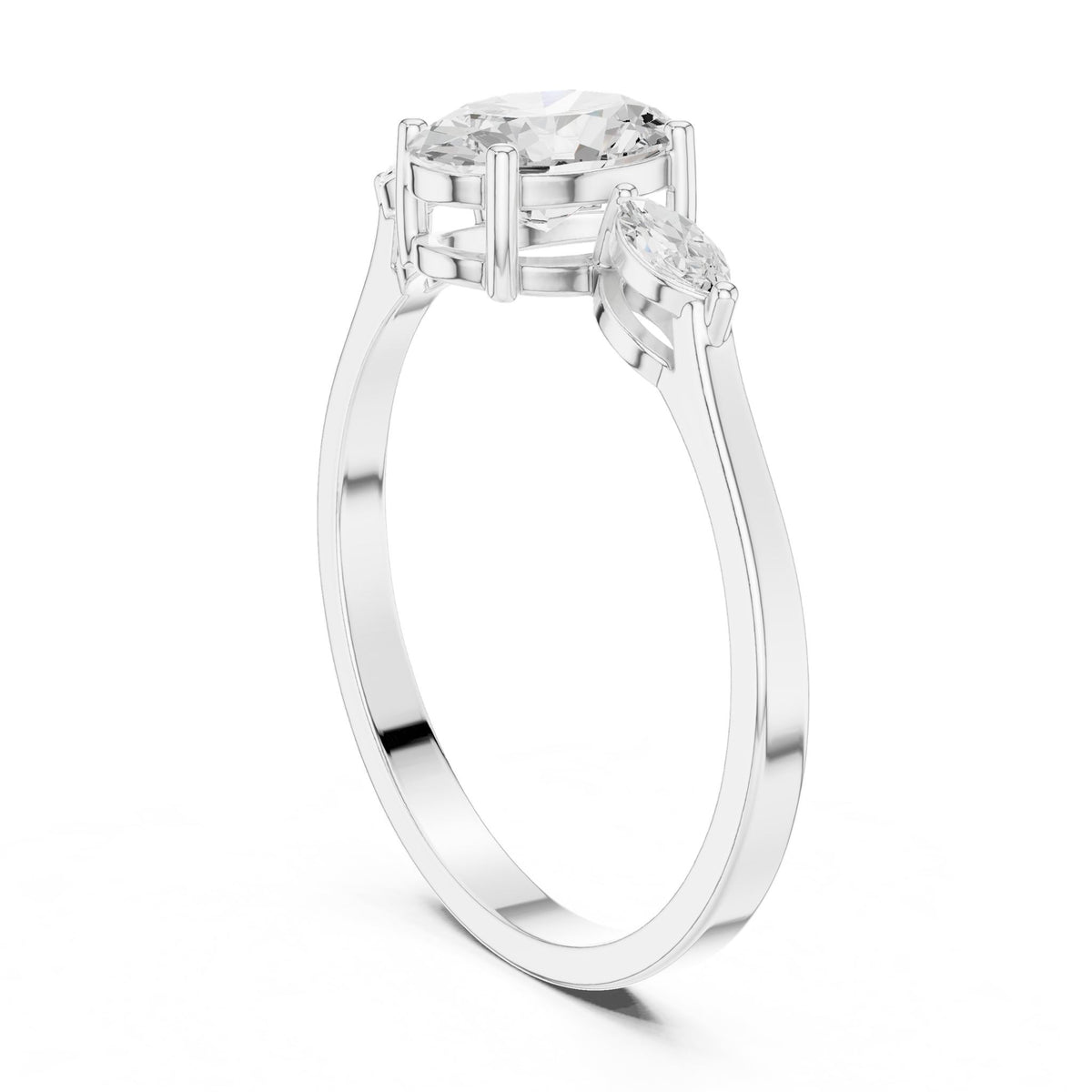 Oval Three Stone Lab Grown Diamond Engagement Ring