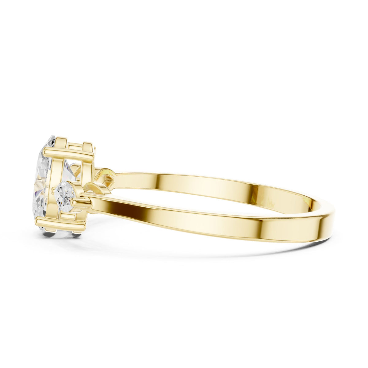 Oval Three Stone Lab Grown Diamond Engagement Ring