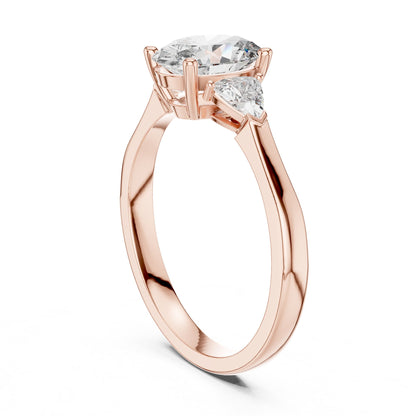 Oval Three Stone Lab Grown Diamond Engagement Ring