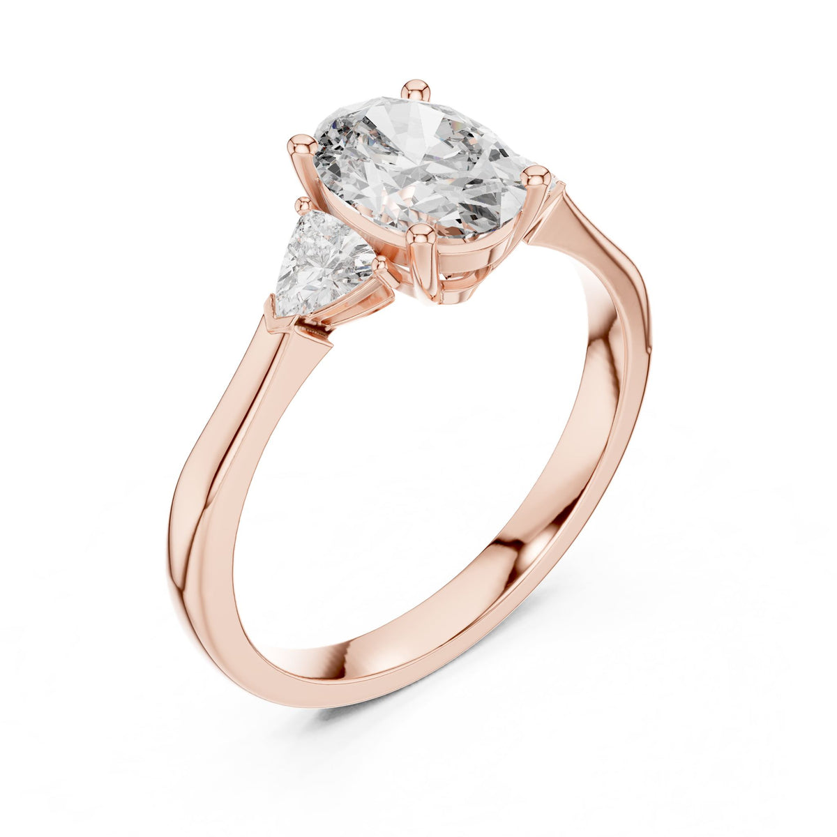 Oval Three Stone Lab Grown Diamond Engagement Ring