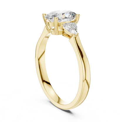 Oval Three Stone Lab Grown Diamond Engagement Ring