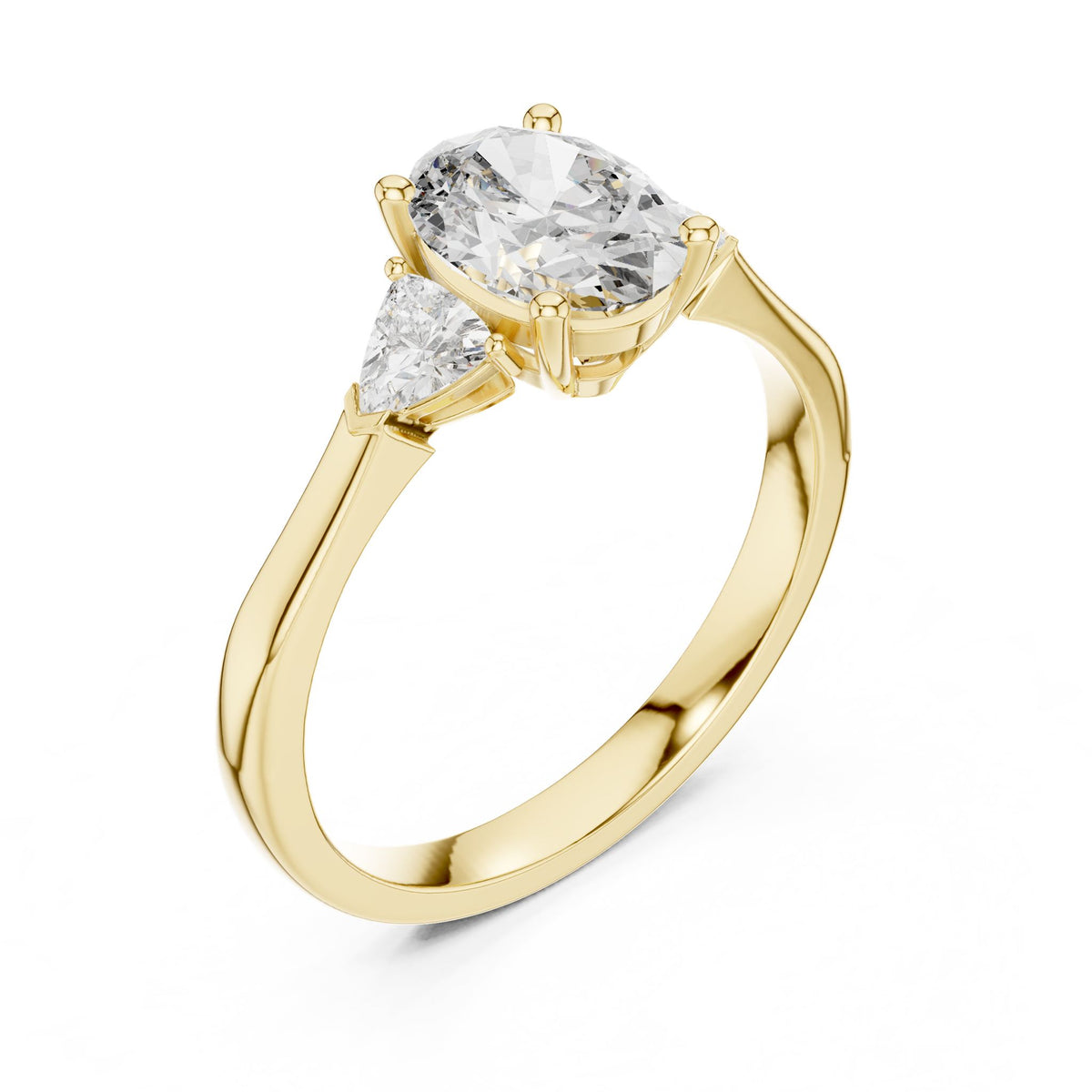 Oval Three Stone Lab Grown Diamond Engagement Ring