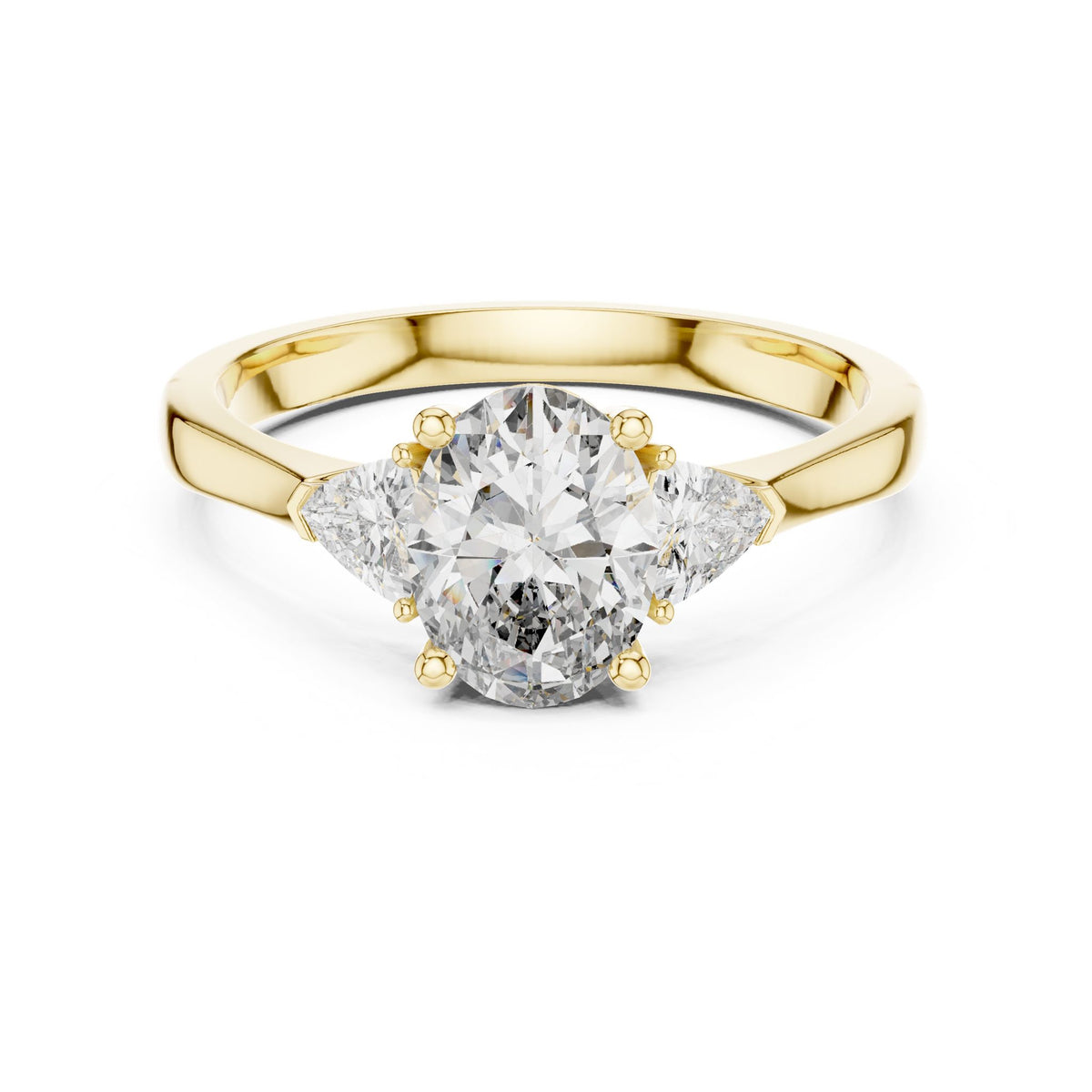 Oval Three Stone Lab Grown Diamond Engagement Ring