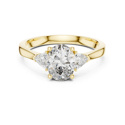 Oval Three Stone Lab Grown Diamond Engagement Ring