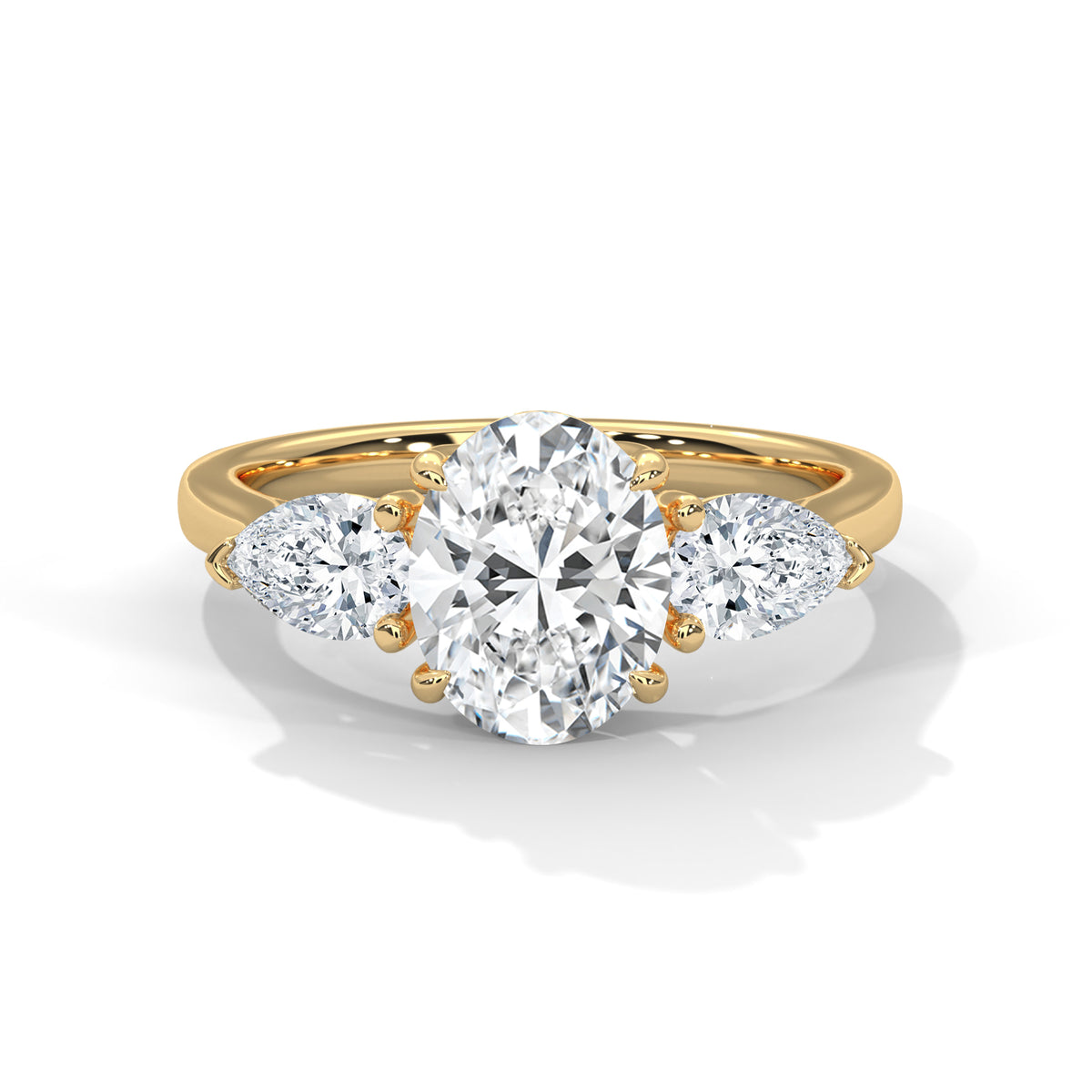 Oval Three Stone Lab Grown Diamond Engagement Ring