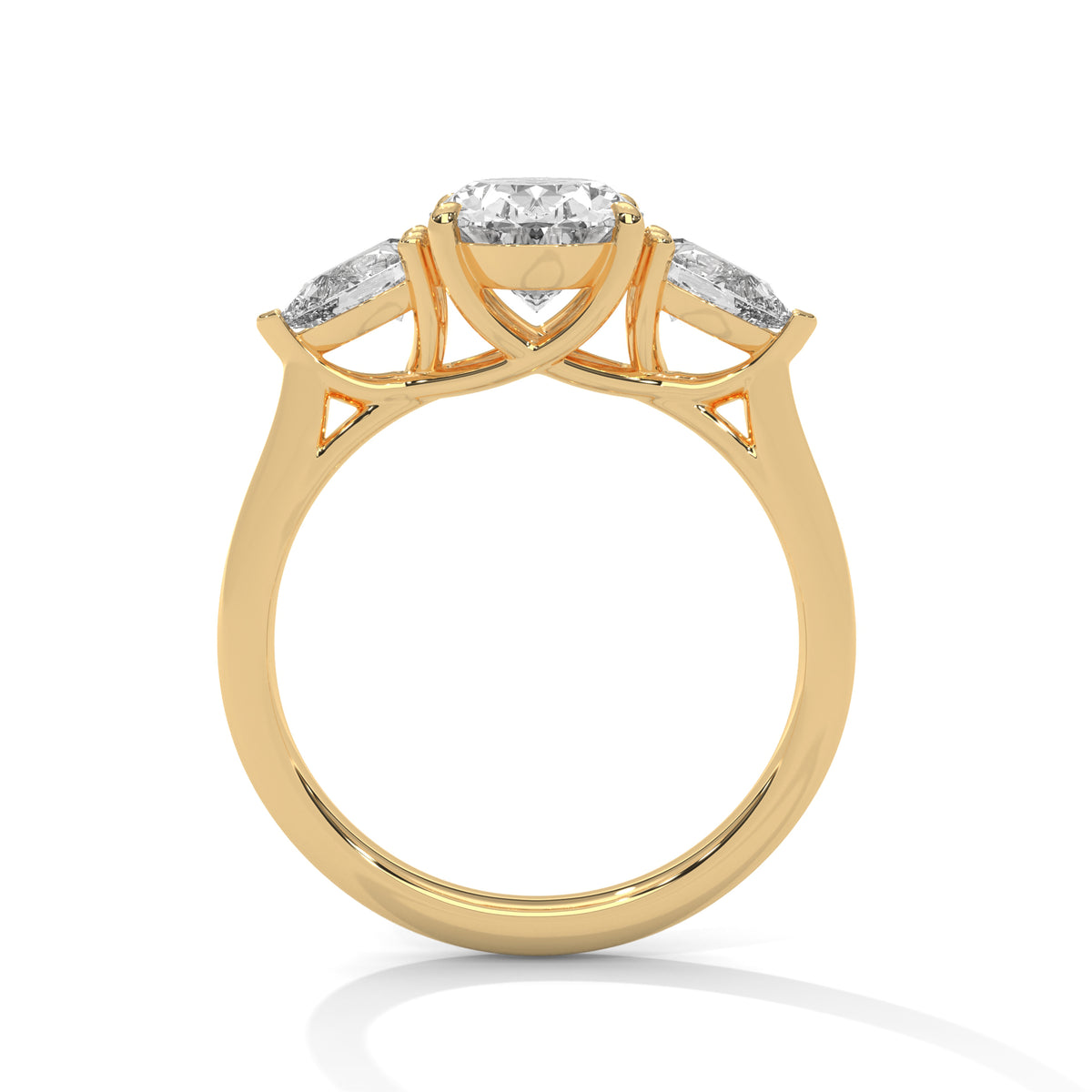 Oval Three Stone Lab Grown Diamond Engagement Ring