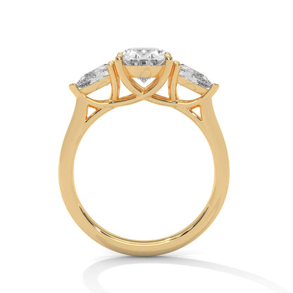 Oval Three Stone Lab Grown Diamond Engagement Ring