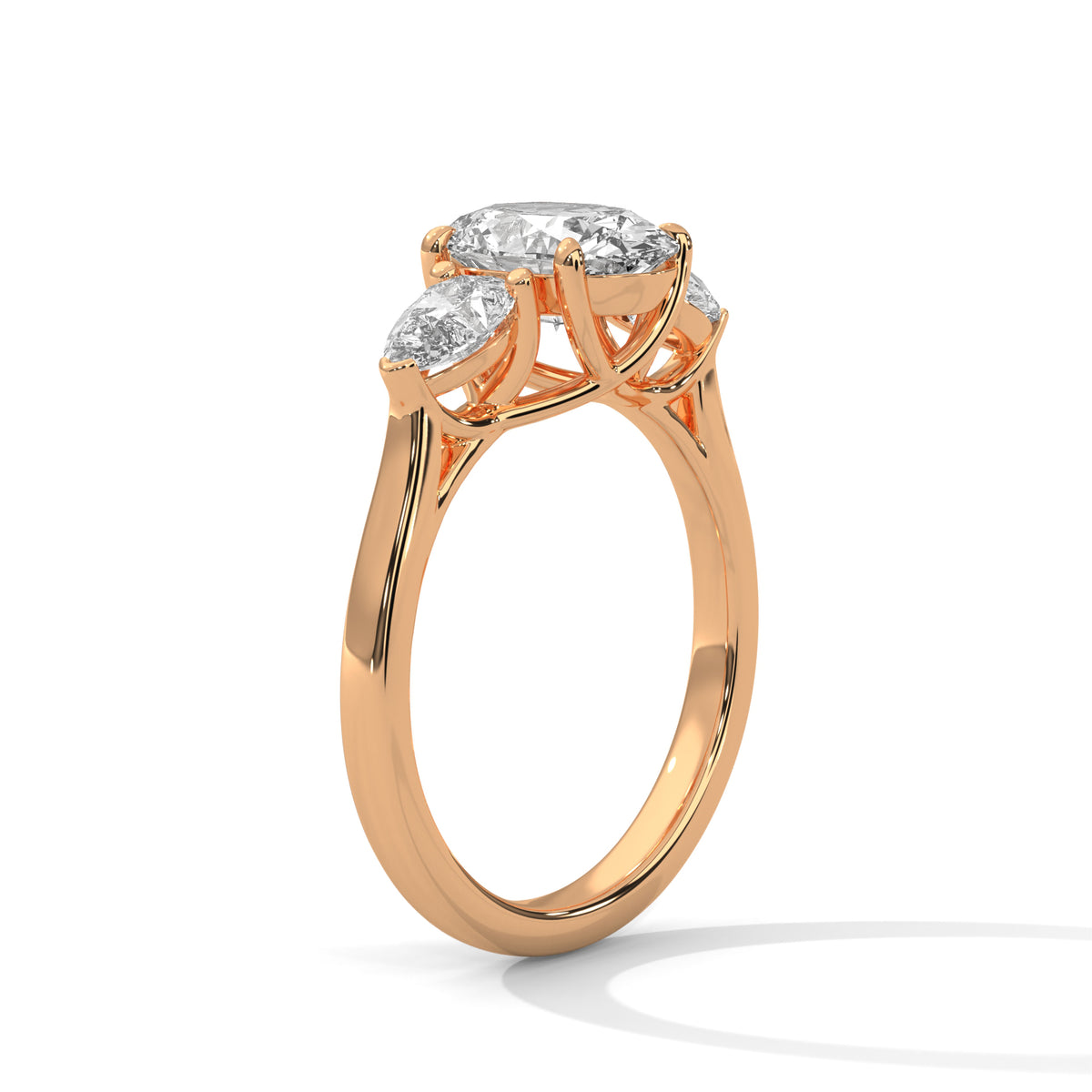 Oval Three Stone Lab Grown Diamond Engagement Ring