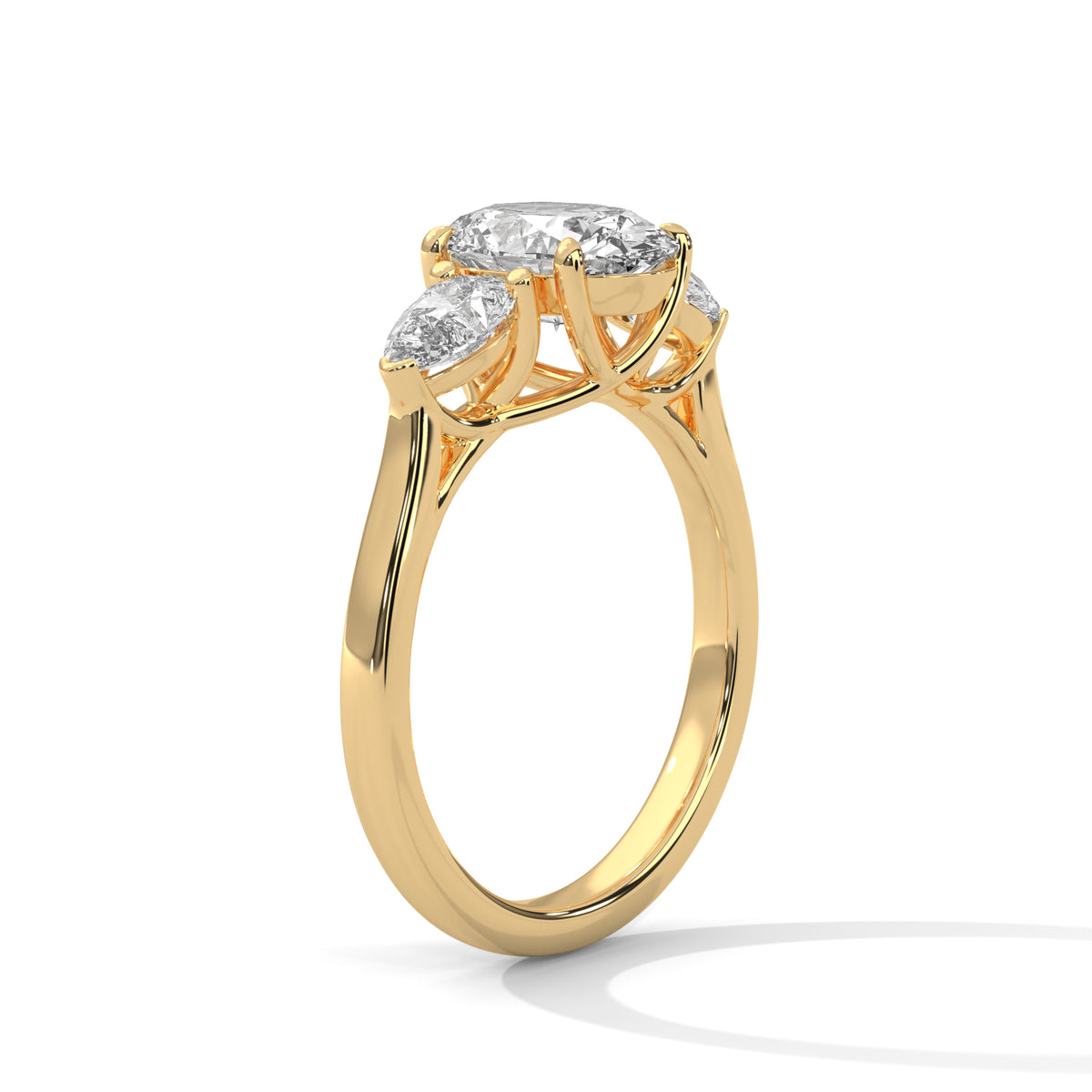 Oval Three Stone Lab Grown Diamond Engagement Ring