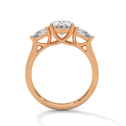 Oval Three Stone Lab Grown Diamond Engagement Ring