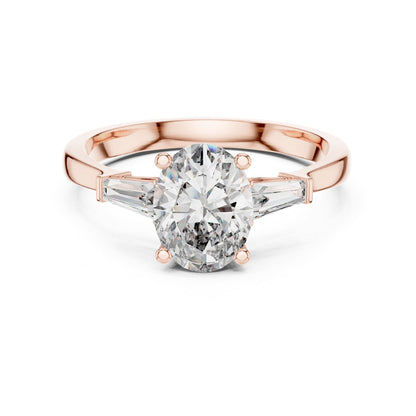 Oval Three Stone Lab Grown Diamond Engagement Ring