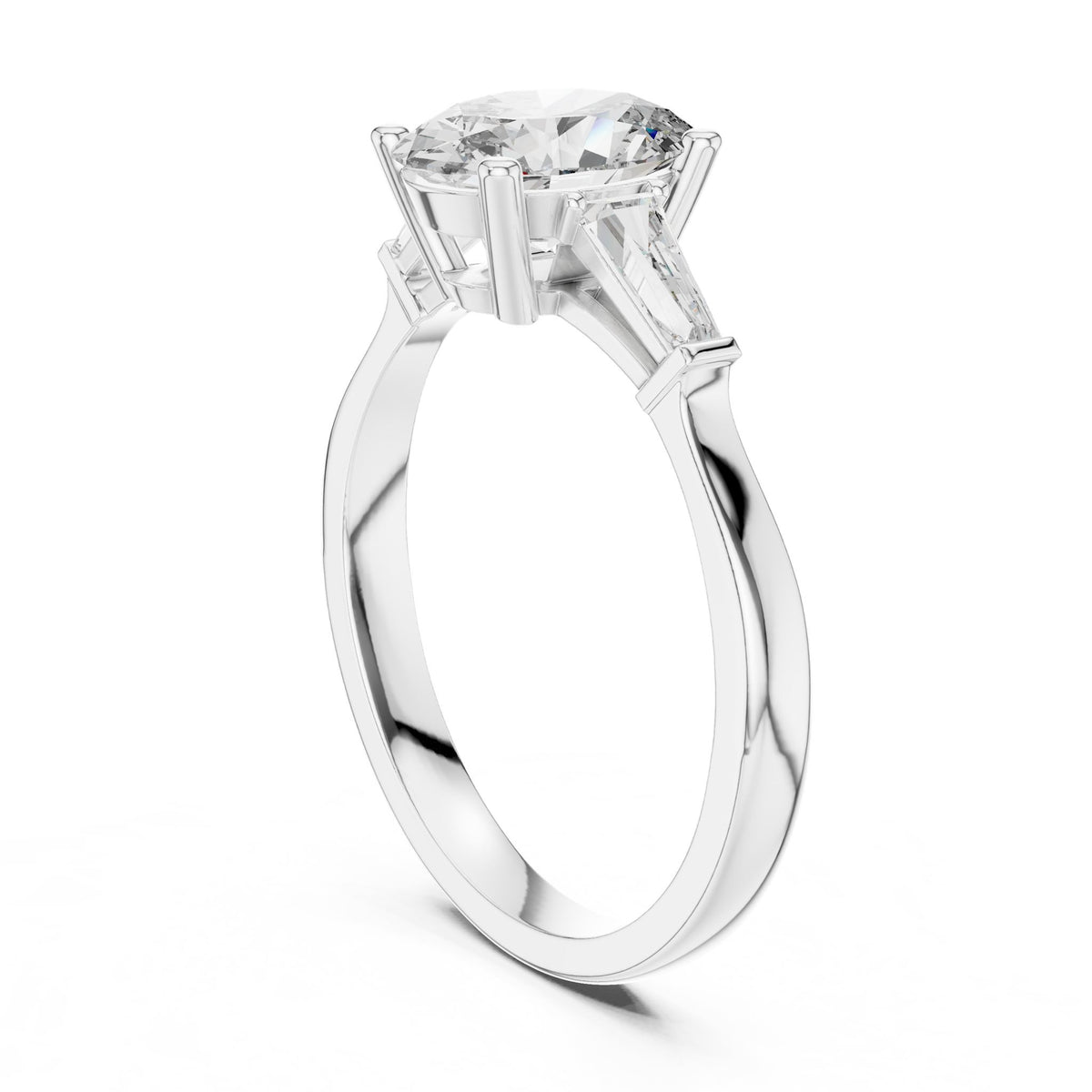 Oval Three Stone Lab Grown Diamond Engagement Ring