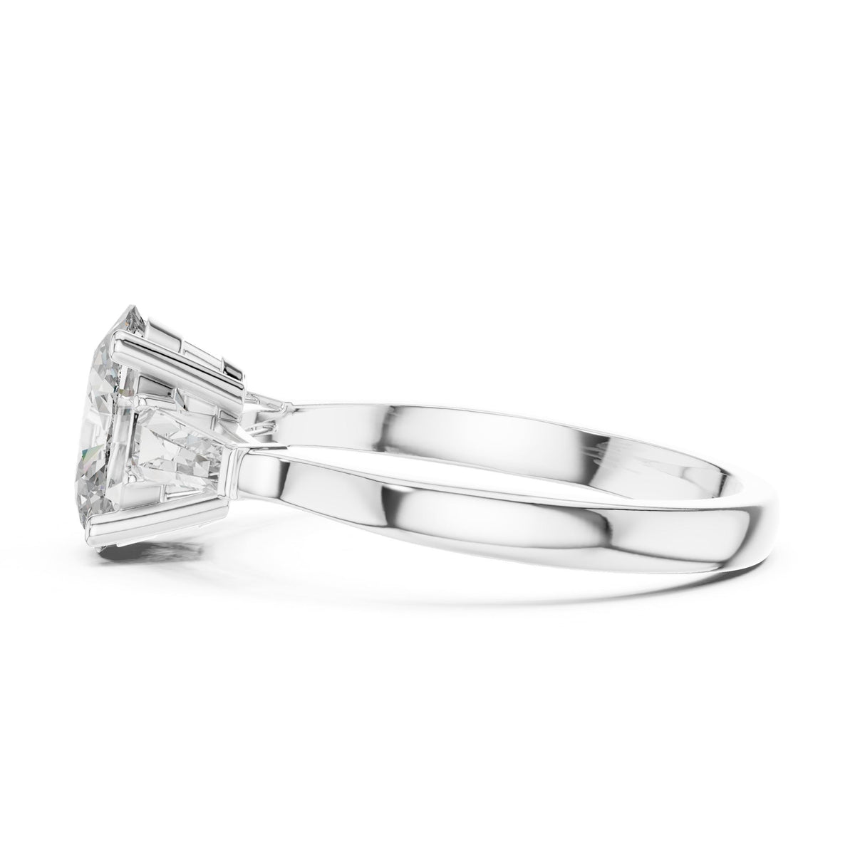 Oval Three Stone Lab Grown Diamond Engagement Ring