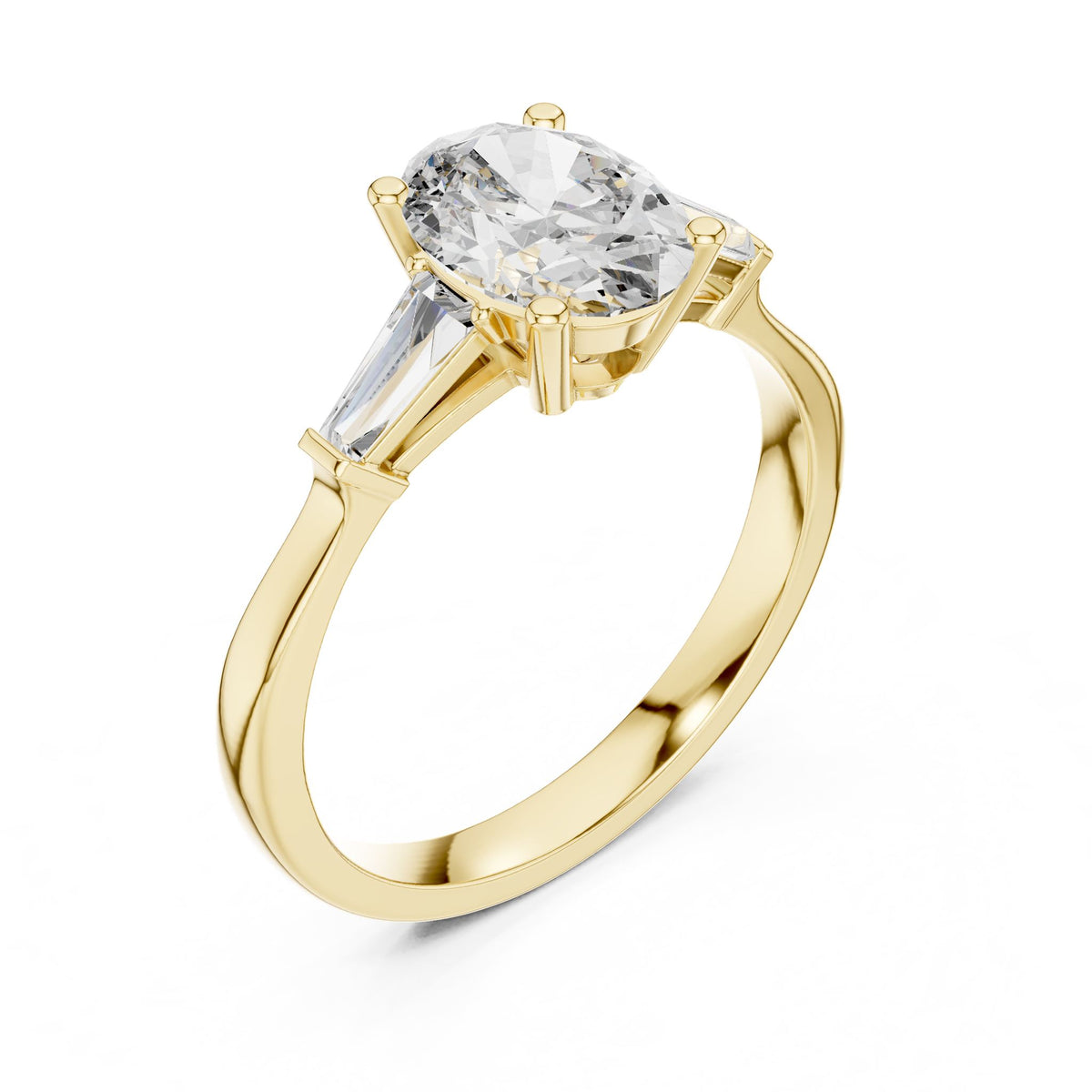 Oval Three Stone Lab Grown Diamond Engagement Ring