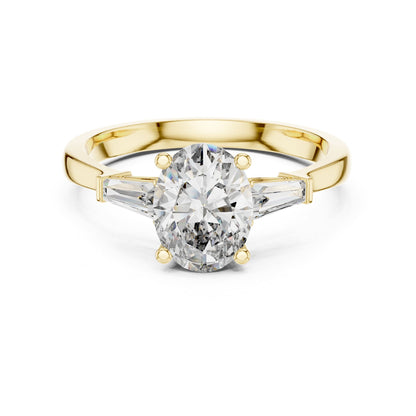 Oval Three Stone Lab Grown Diamond Engagement Ring