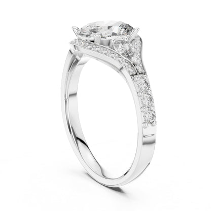 Oval Three Stone Lab Grown Diamond Engagement Ring