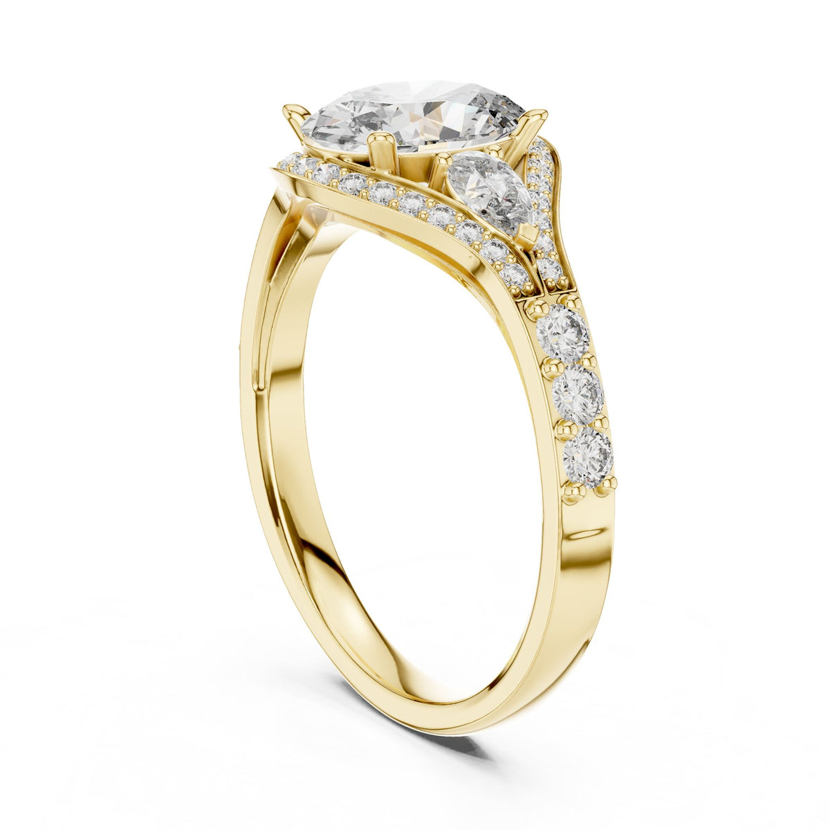 Oval Three Stone Lab Grown Diamond Engagement Ring