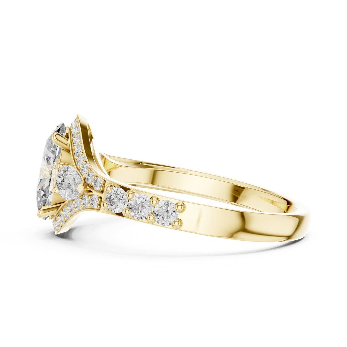 Oval Three Stone Lab Grown Diamond Engagement Ring