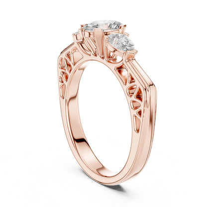 Oval Three Stone Lab Grown Diamond Engagement Ring
