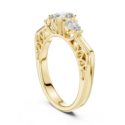 Oval Three Stone Lab Grown Diamond Engagement Ring