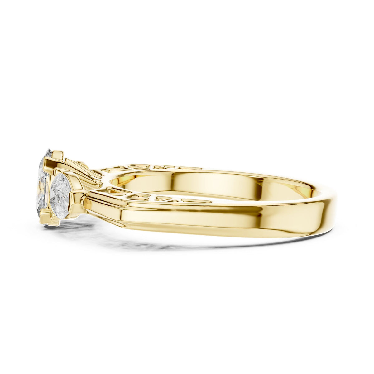 Oval Three Stone Lab Grown Diamond Engagement Ring