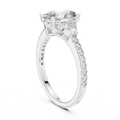 Oval Three Stone Lab Grown Diamond Engagement Ring