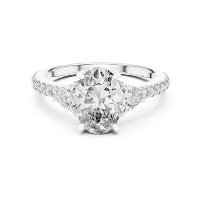 Oval Three Stone Lab Grown Diamond Engagement Ring