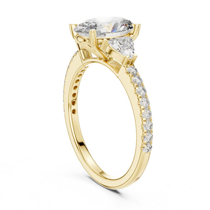 Oval Three Stone Lab Grown Diamond Engagement Ring