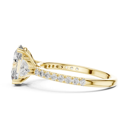 Oval Three Stone Lab Grown Diamond Engagement Ring