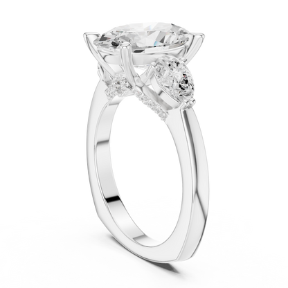 Oval Three Stone Lab Grown Diamond Engagement Ring