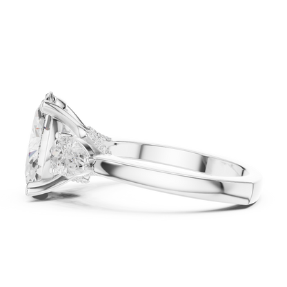 Oval Three Stone Lab Grown Diamond Engagement Ring