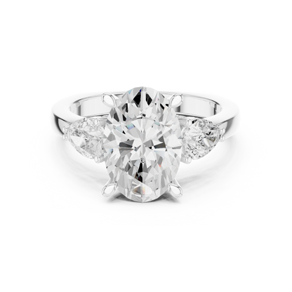 Oval Three Stone Lab Grown Diamond Engagement Ring