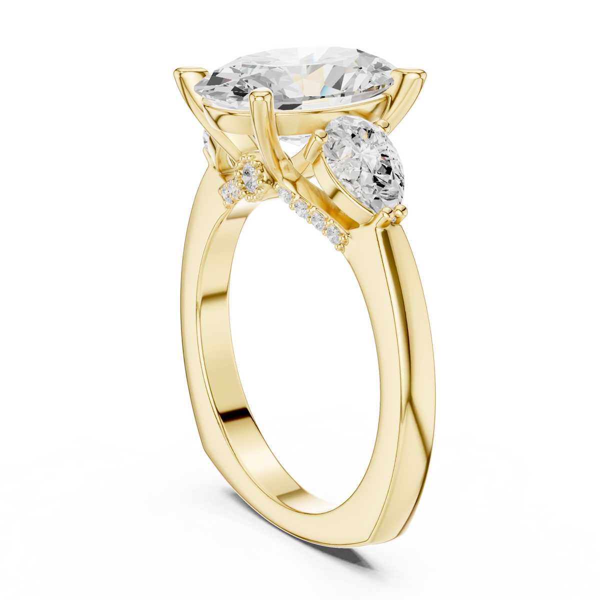 Oval Three Stone Lab Grown Diamond Engagement Ring