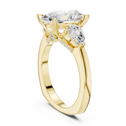 Oval Three Stone Lab Grown Diamond Engagement Ring