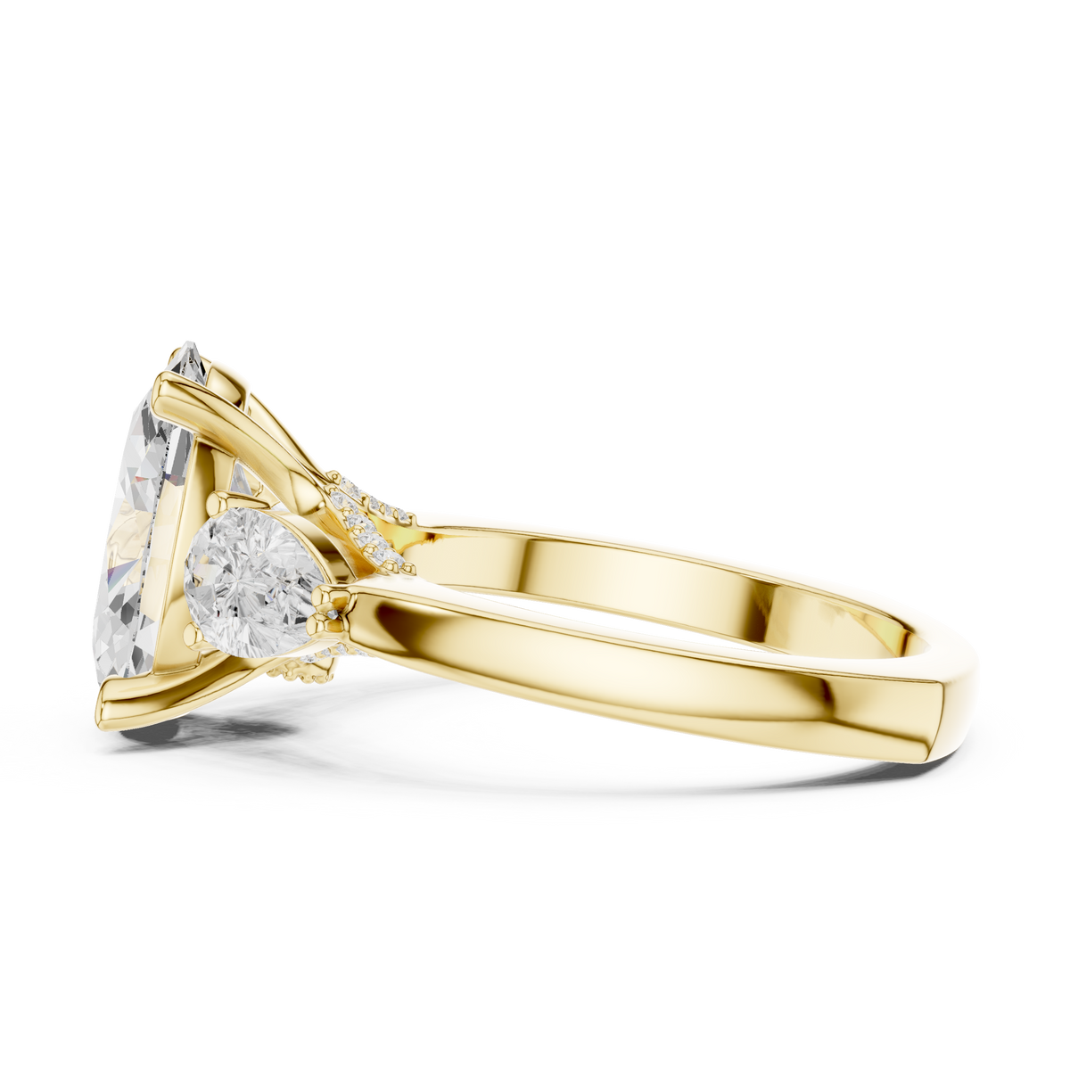 Oval Three Stone Lab Grown Diamond Engagement Ring