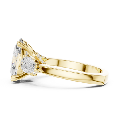 Oval Three Stone Lab Grown Diamond Engagement Ring