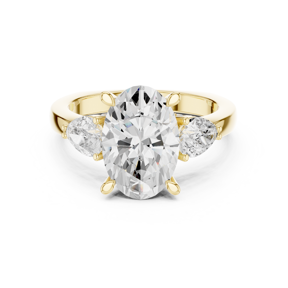 Oval Three Stone Lab Grown Diamond Engagement Ring
