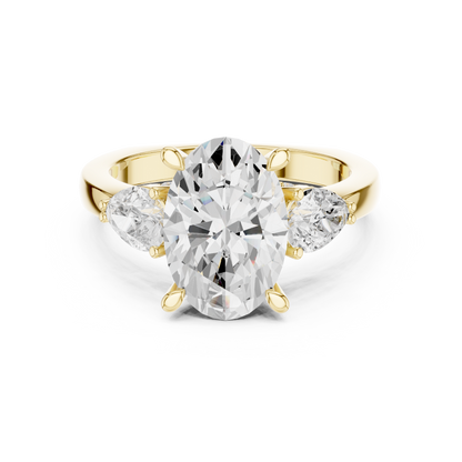Oval Three Stone Lab Grown Diamond Engagement Ring