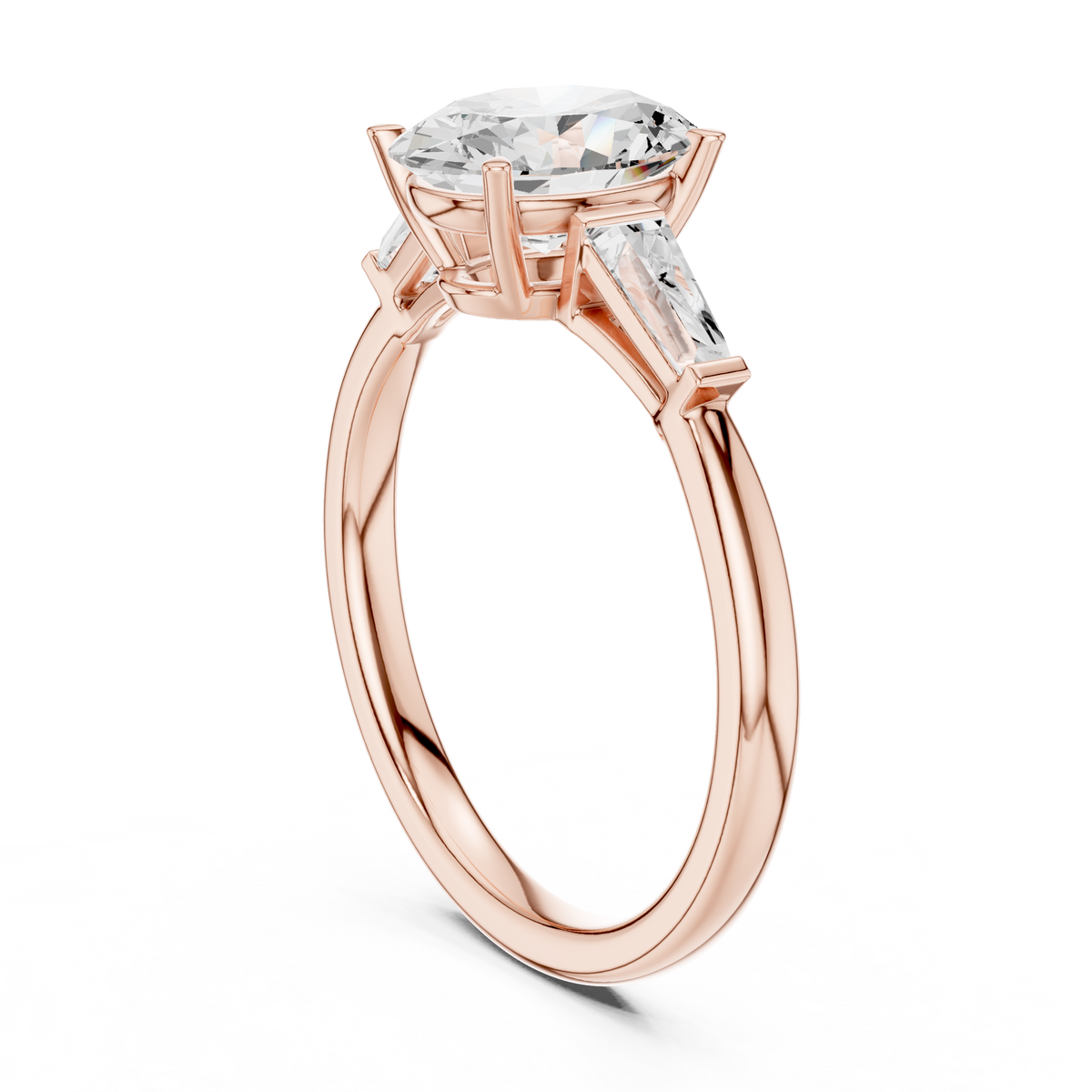 Oval Three Stone Lab Grown Diamond Engagement Ring