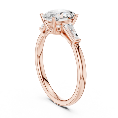 Oval Three Stone Lab Grown Diamond Engagement Ring