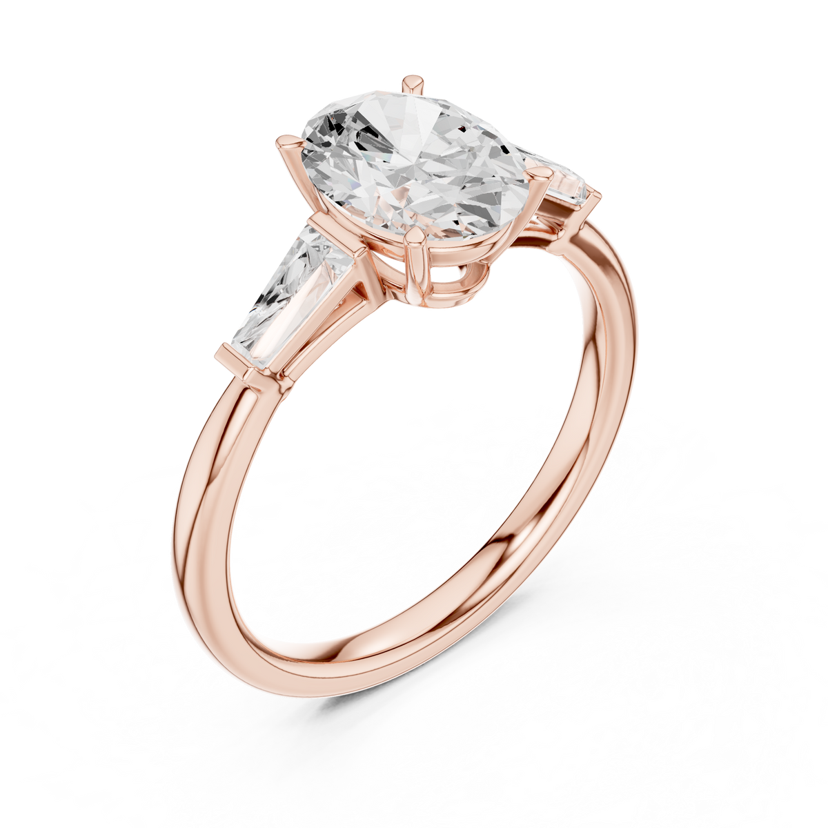 Oval Three Stone Lab Grown Diamond Engagement Ring