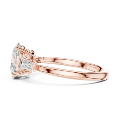 Oval Three Stone Lab Grown Diamond Engagement Ring