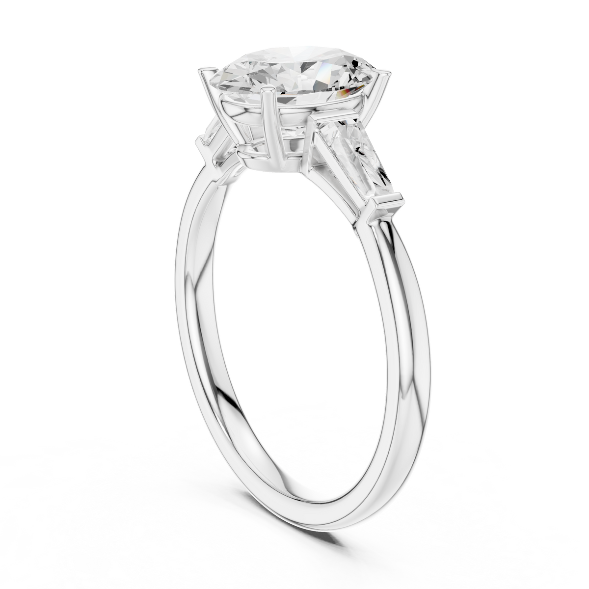 Oval Three Stone Lab Grown Diamond Engagement Ring