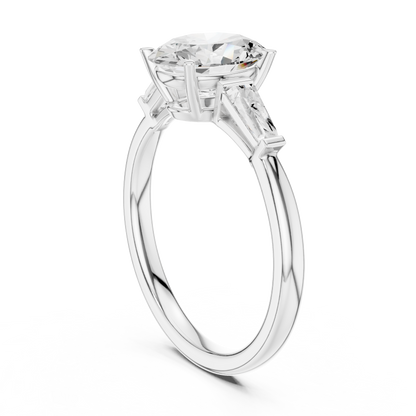 Oval Three Stone Lab Grown Diamond Engagement Ring