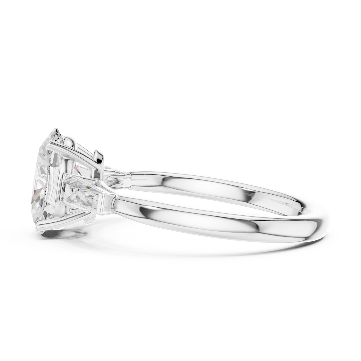 Oval Three Stone Lab Grown Diamond Engagement Ring