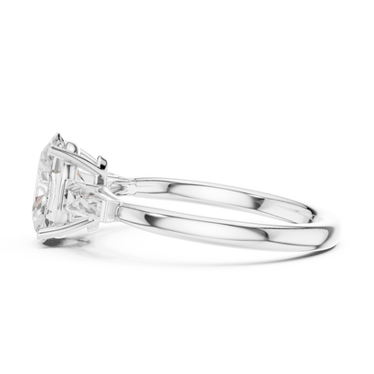 Oval Three Stone Lab Grown Diamond Engagement Ring