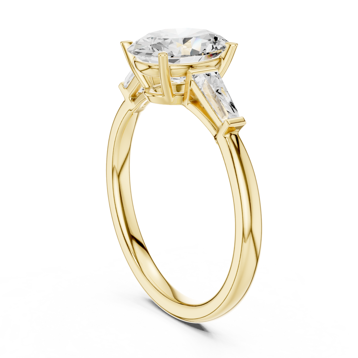 Oval Three Stone Lab Grown Diamond Engagement Ring