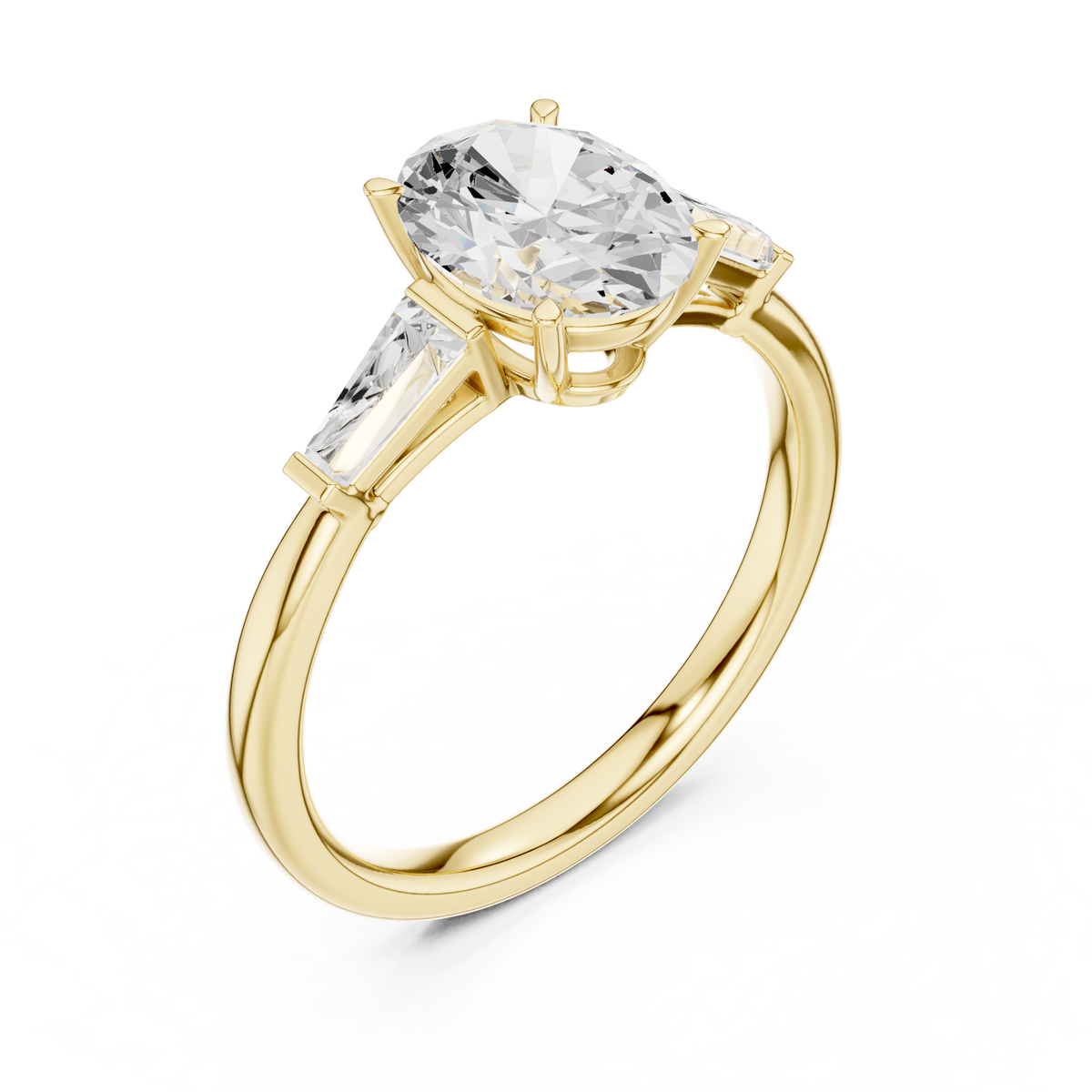 Oval Three Stone Lab Grown Diamond Engagement Ring