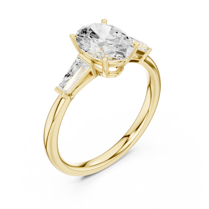 Oval Three Stone Lab Grown Diamond Engagement Ring