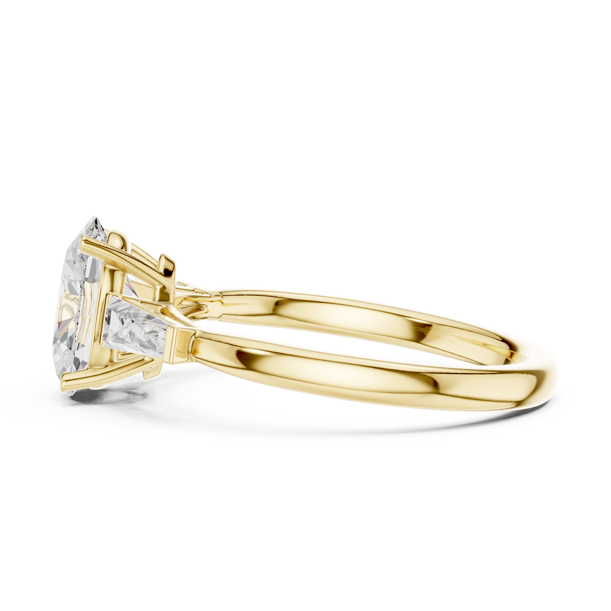Oval Three Stone Lab Grown Diamond Engagement Ring